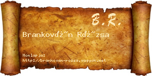 Brankován Rózsa névjegykártya